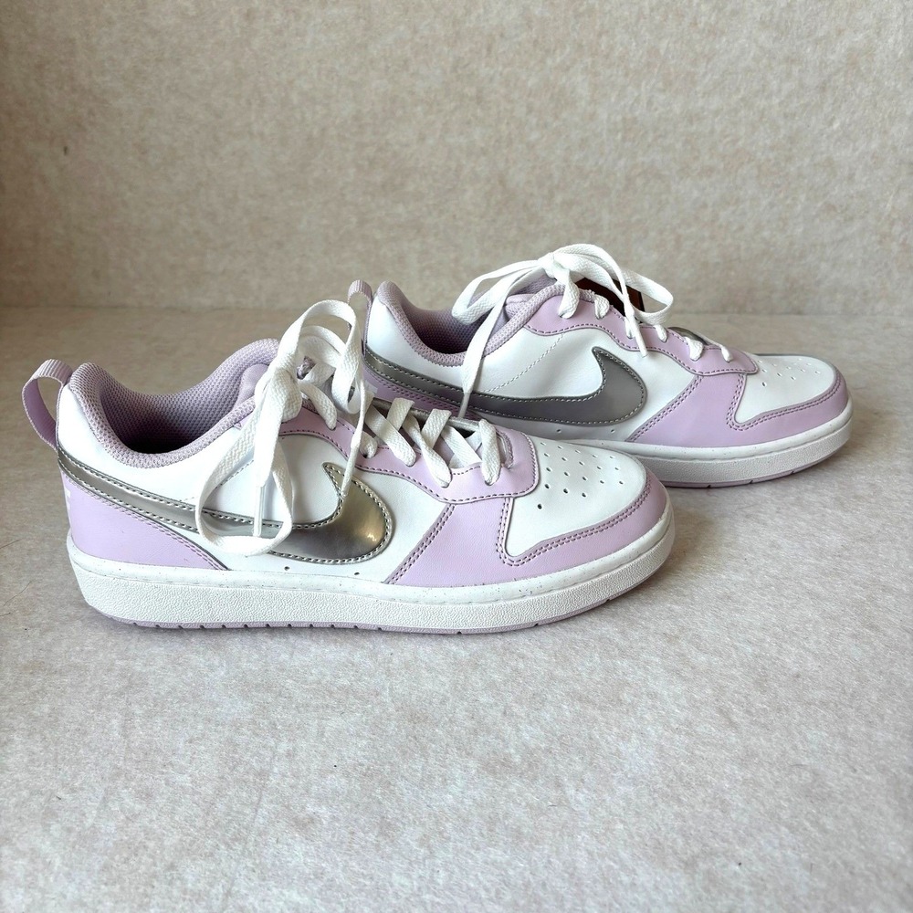 Nike Court Borough Low Recraft SE Lavender Metallic Silver White 6Y 8 Womens NEW